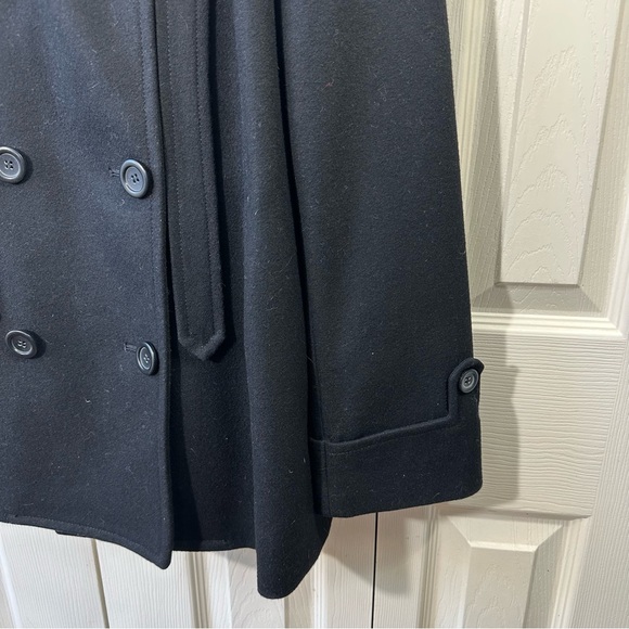 J. Crew Black Wool Blend Double Breasted Peacoat Womens Size 10 - Picture 3 of 10